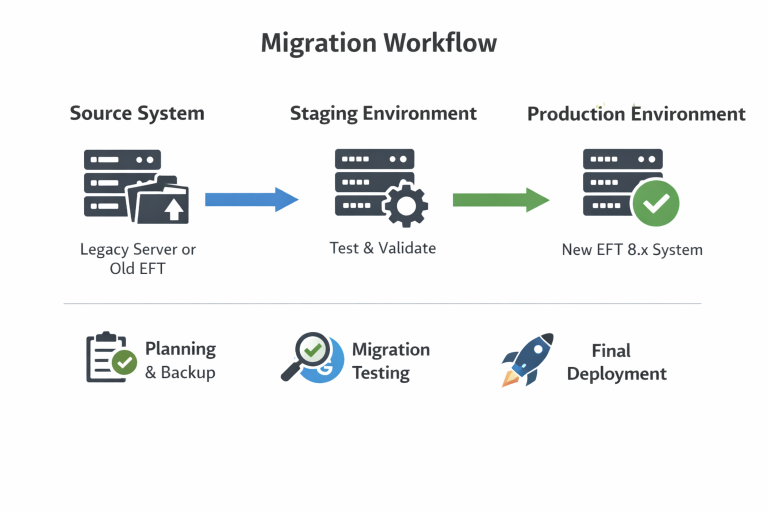 EFT Migration Workflow – Source to Staging to Production